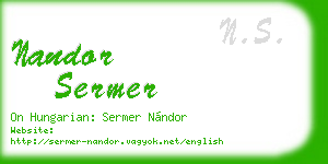 nandor sermer business card