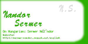 nandor sermer business card